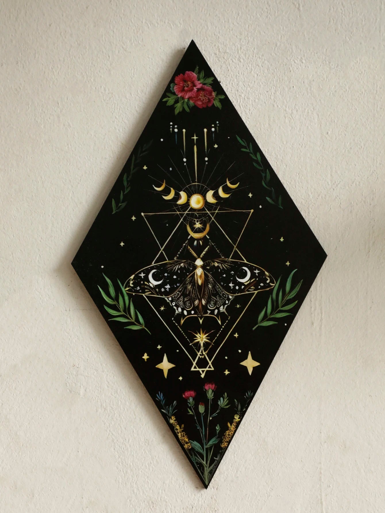 Luna Moth & Moon Phases Wall Plaque