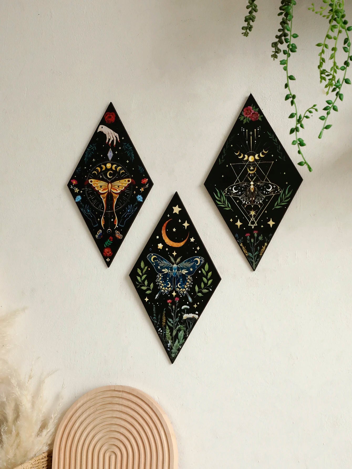 Luna Moth & Moon Phases Wall Plaque