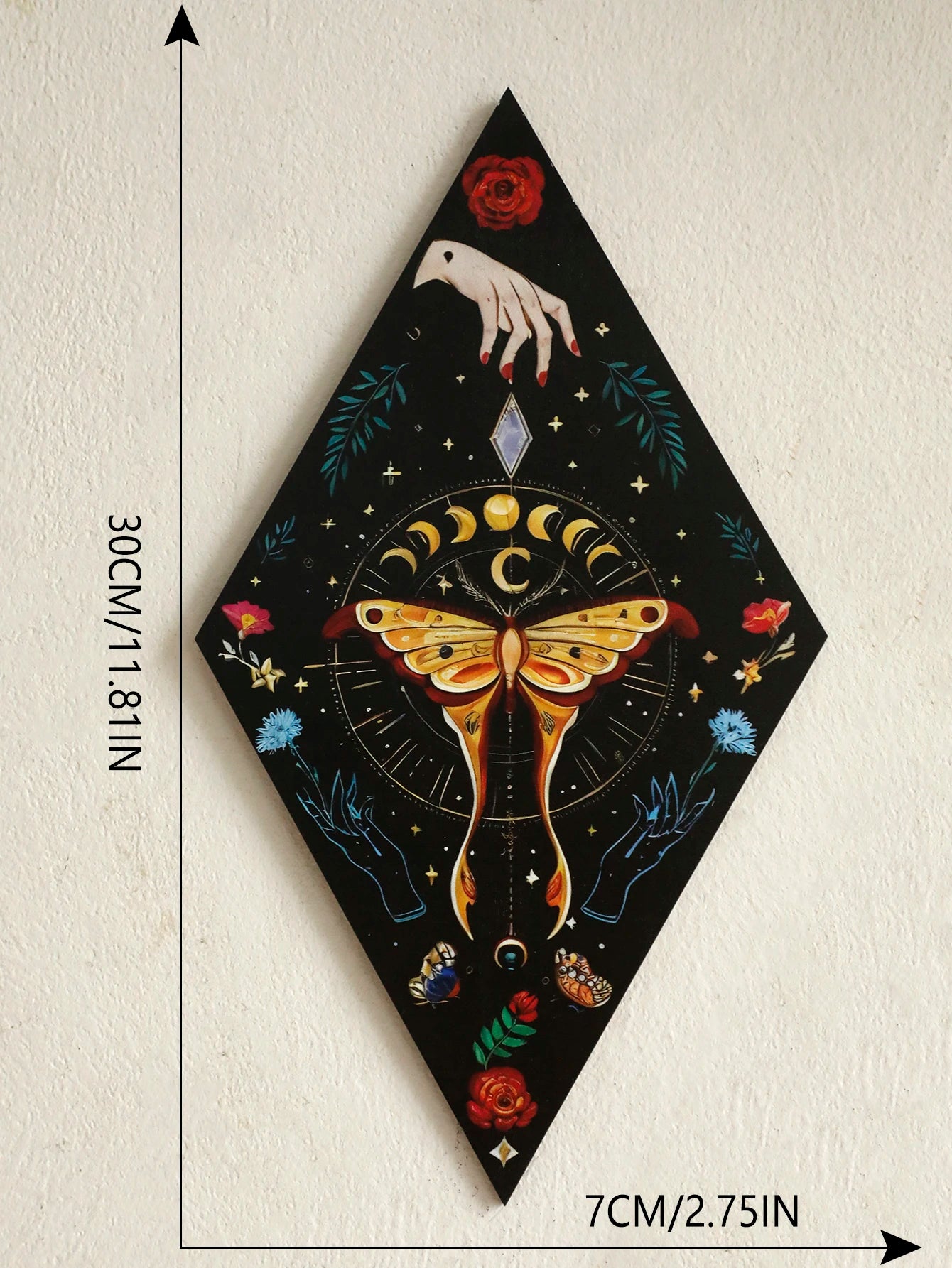 Luna Moth & Moon Phases Wall Plaque
