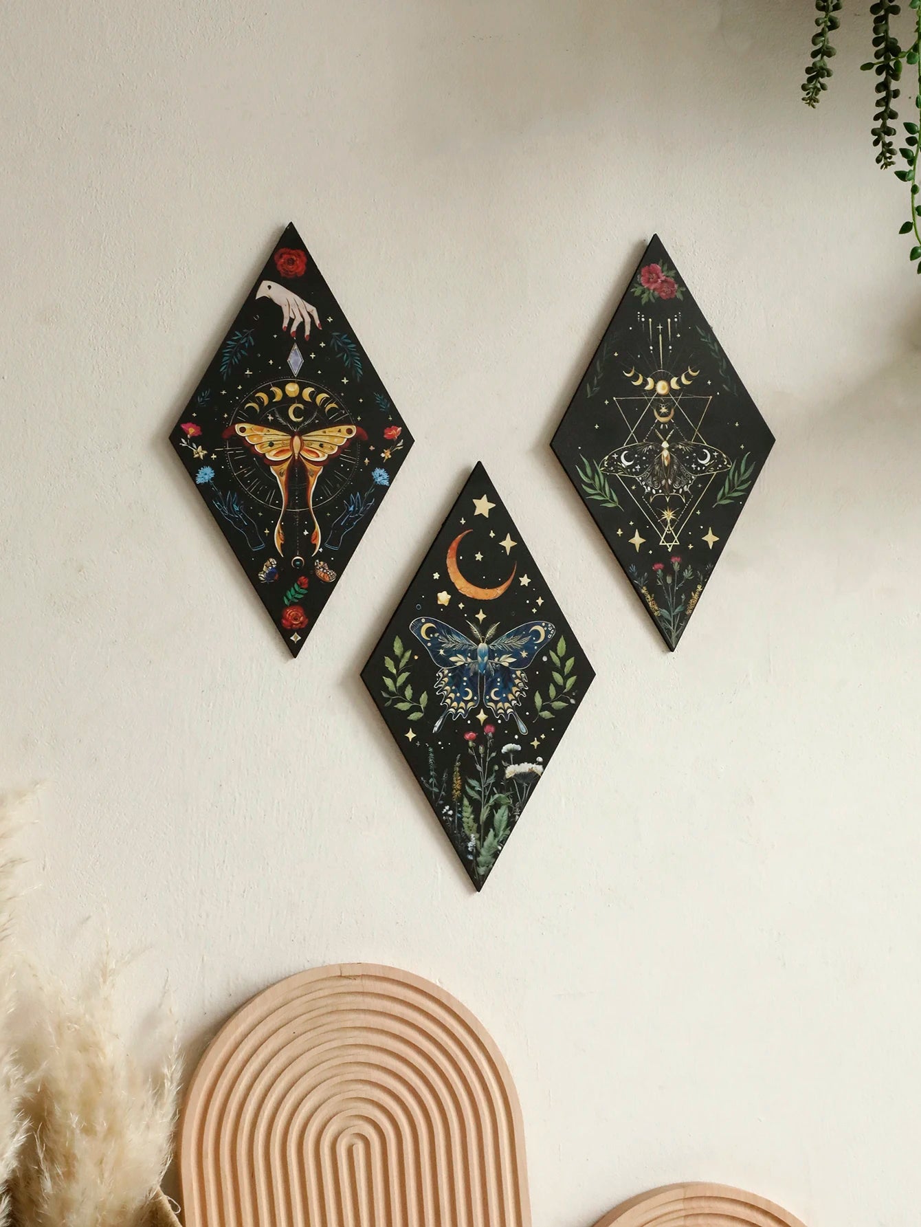 Luna Moth & Moon Phases Wall Plaque