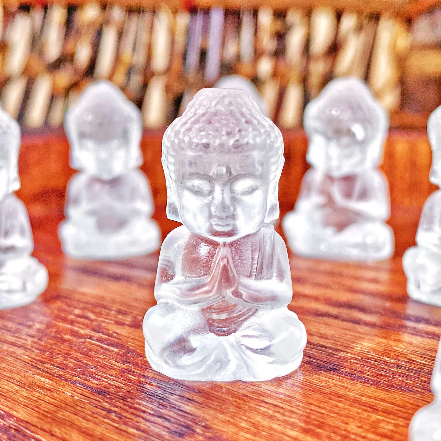 Serene Buddha Clear Quartz Charm