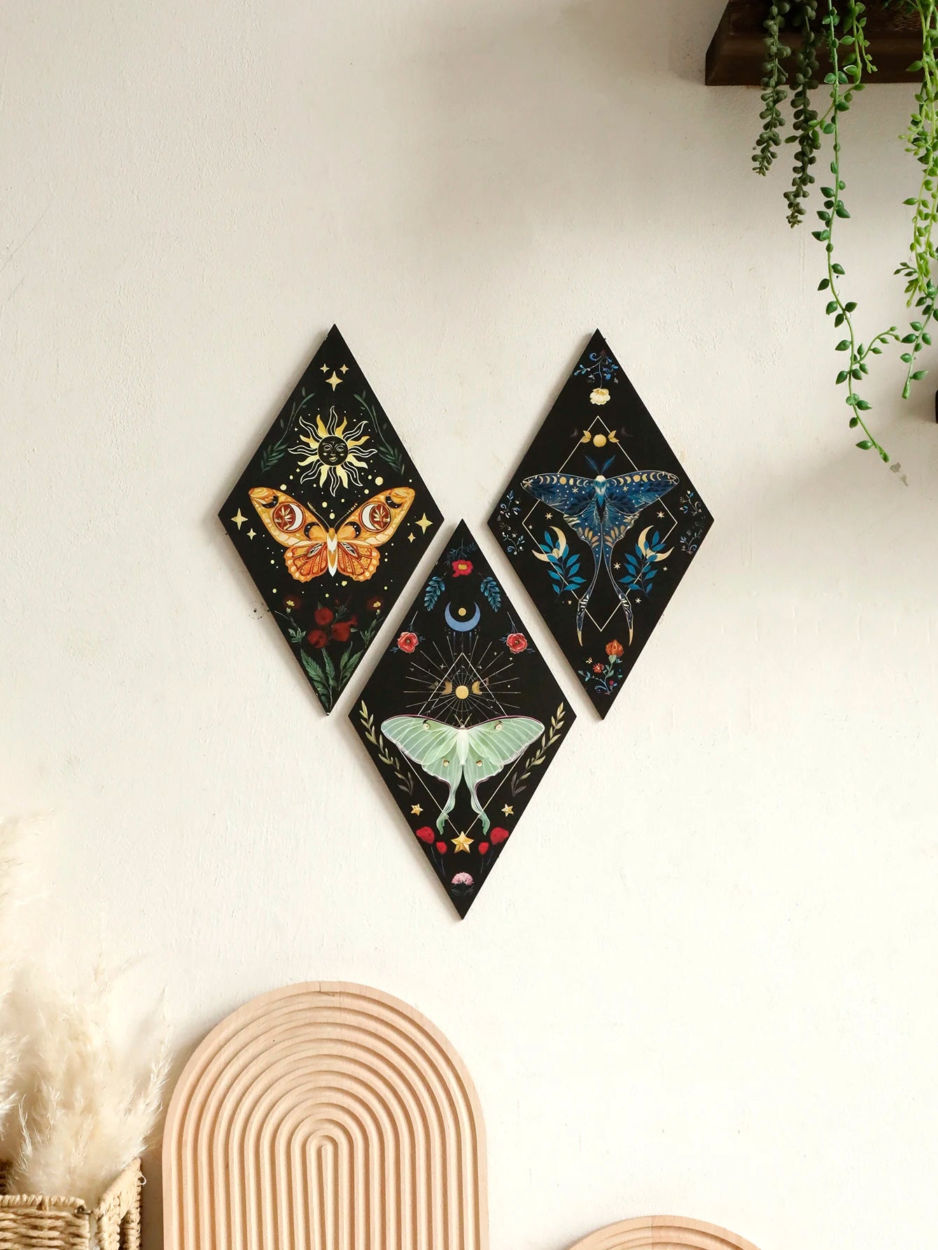Luna Moth & Moon Phases Wall Plaque