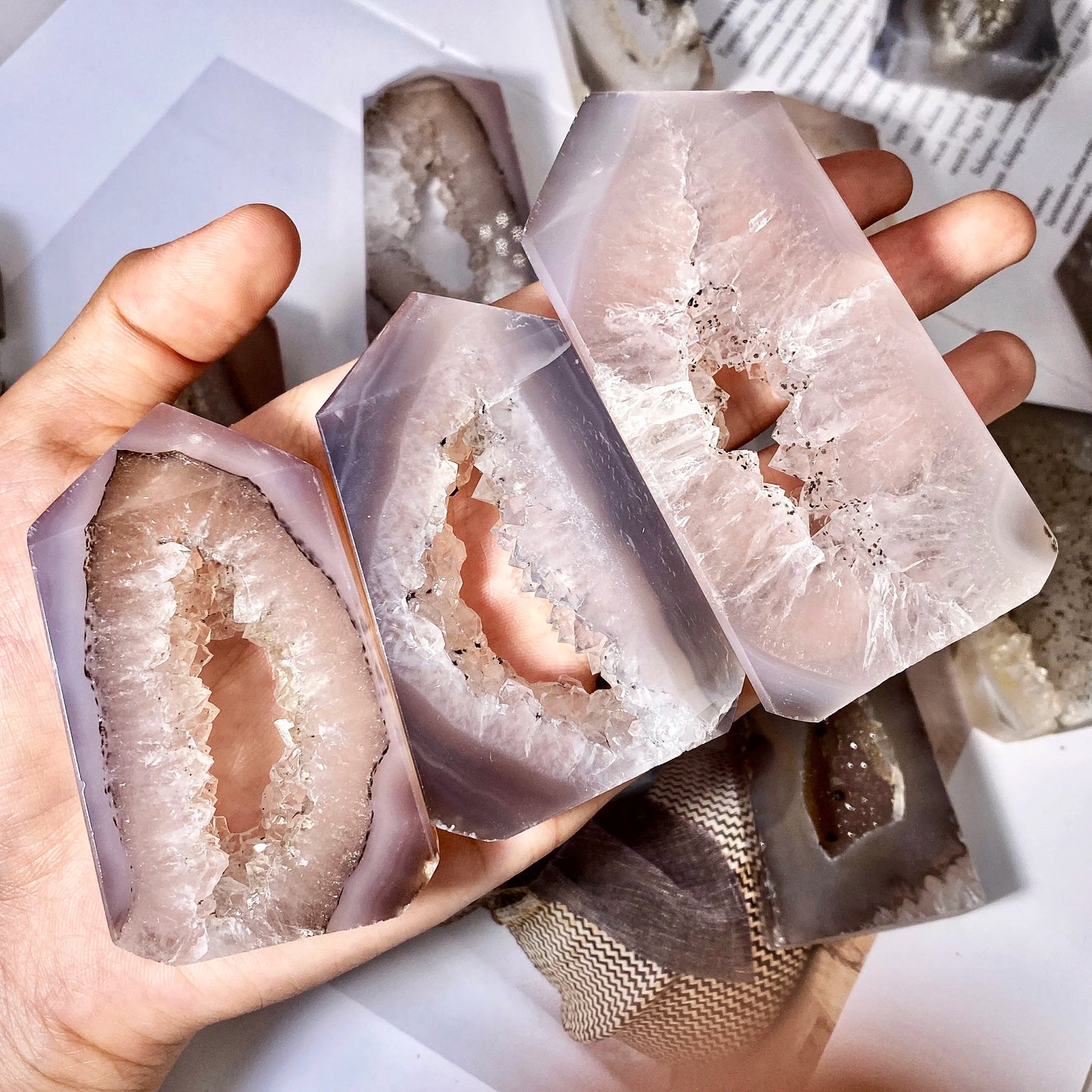 Mystic Agate Geode Crystal Point