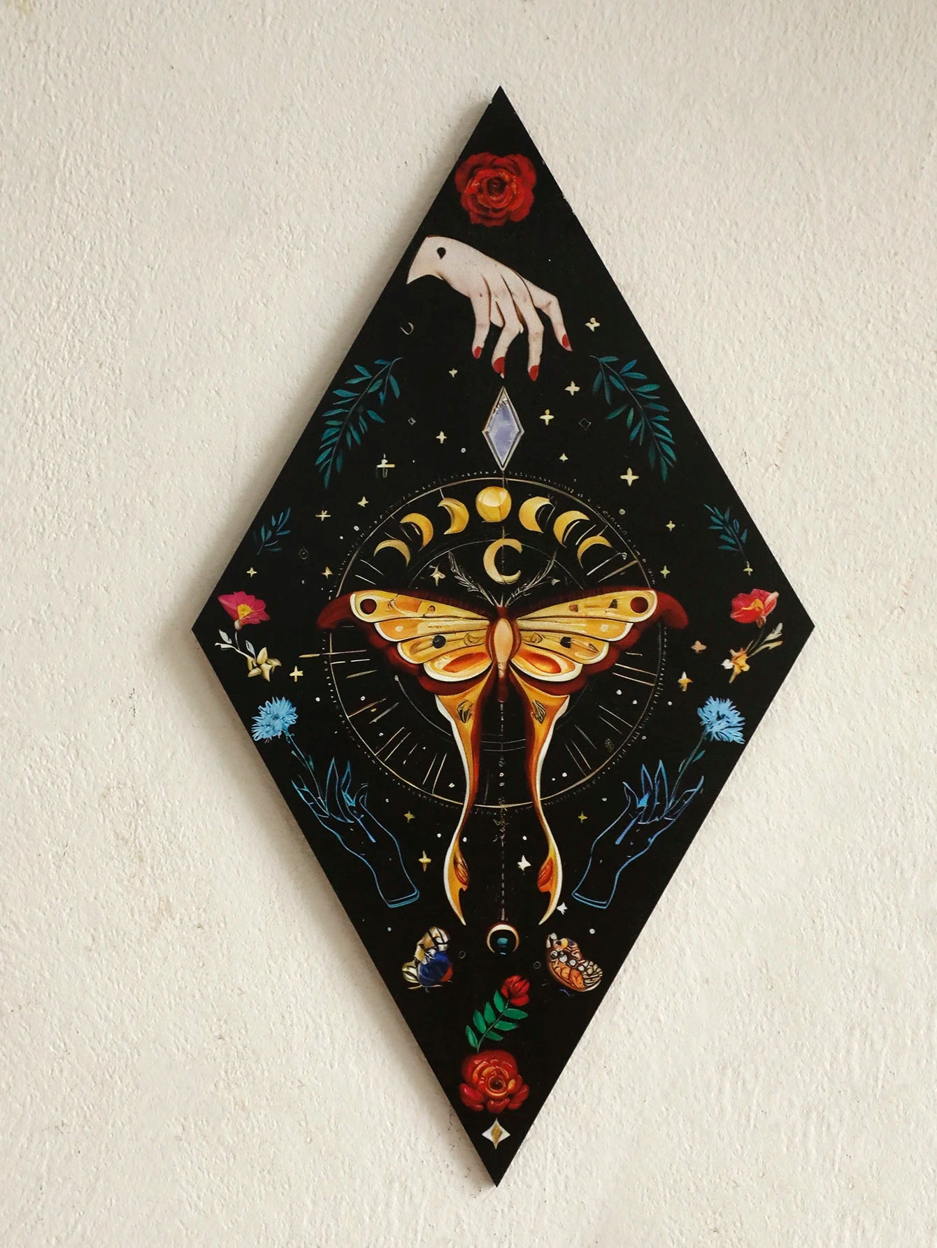 Luna Moth & Moon Phases Wall Plaque