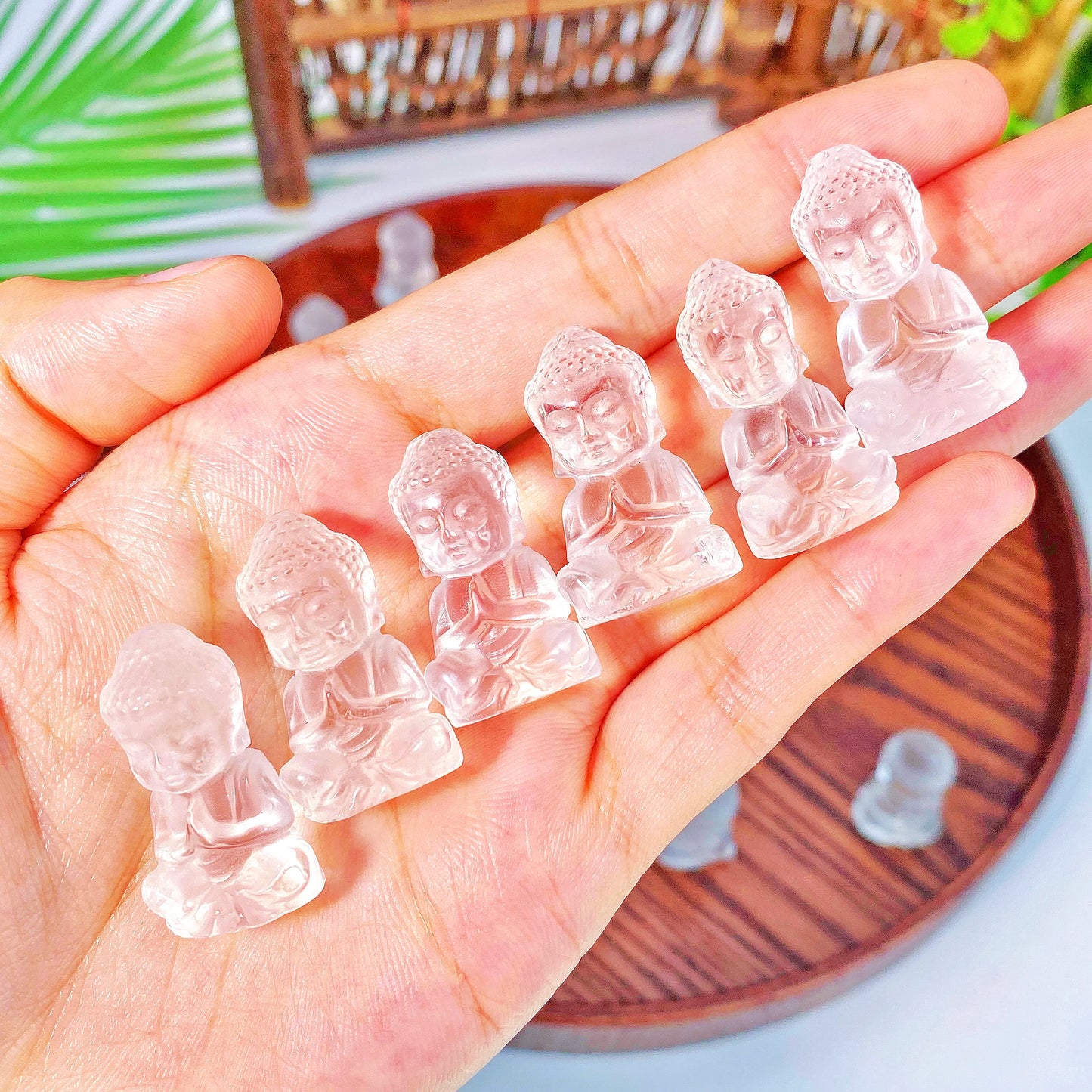 Serene Buddha Clear Quartz Charm