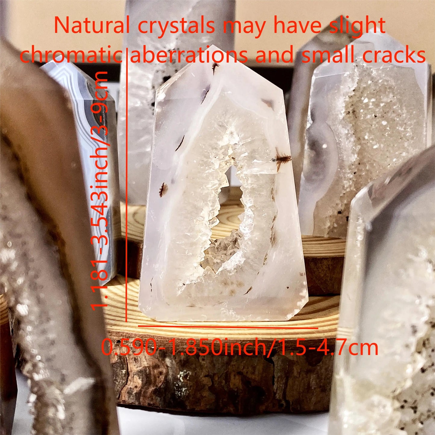 Mystic Agate Geode Crystal Point