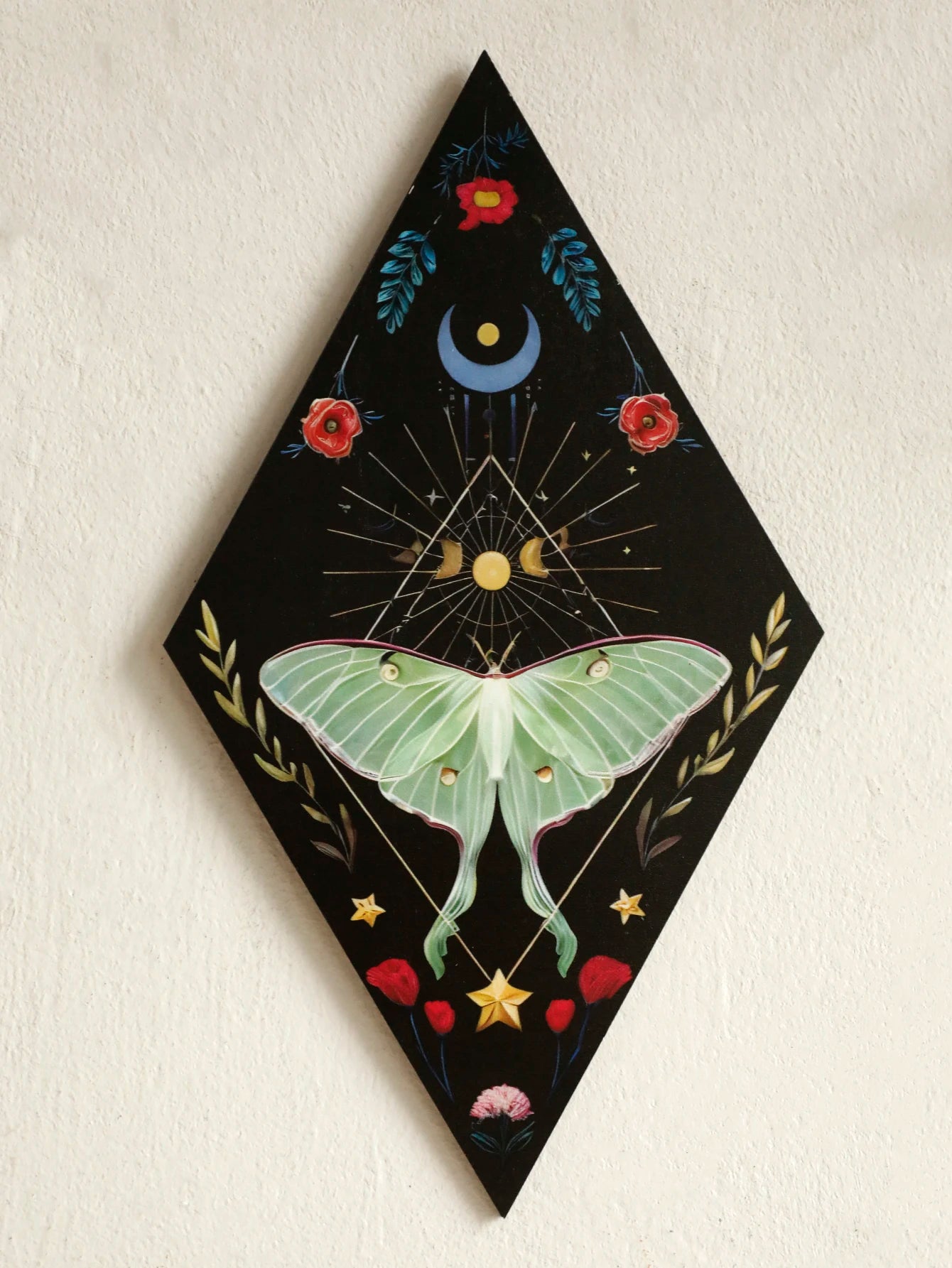 Luna Moth & Moon Phases Wall Plaque