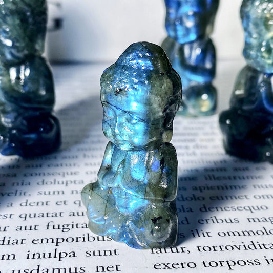Mystic Labradorite Buddha Charm