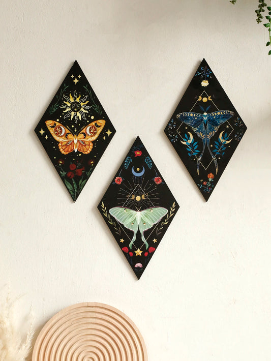 Luna Moth & Moon Phases Wall Plaque